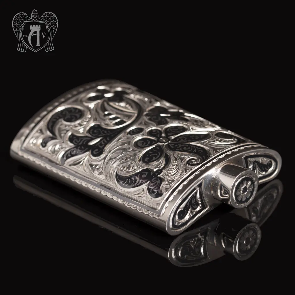 Маленькая фляжка из серебра  «Вьюн» - фото 2