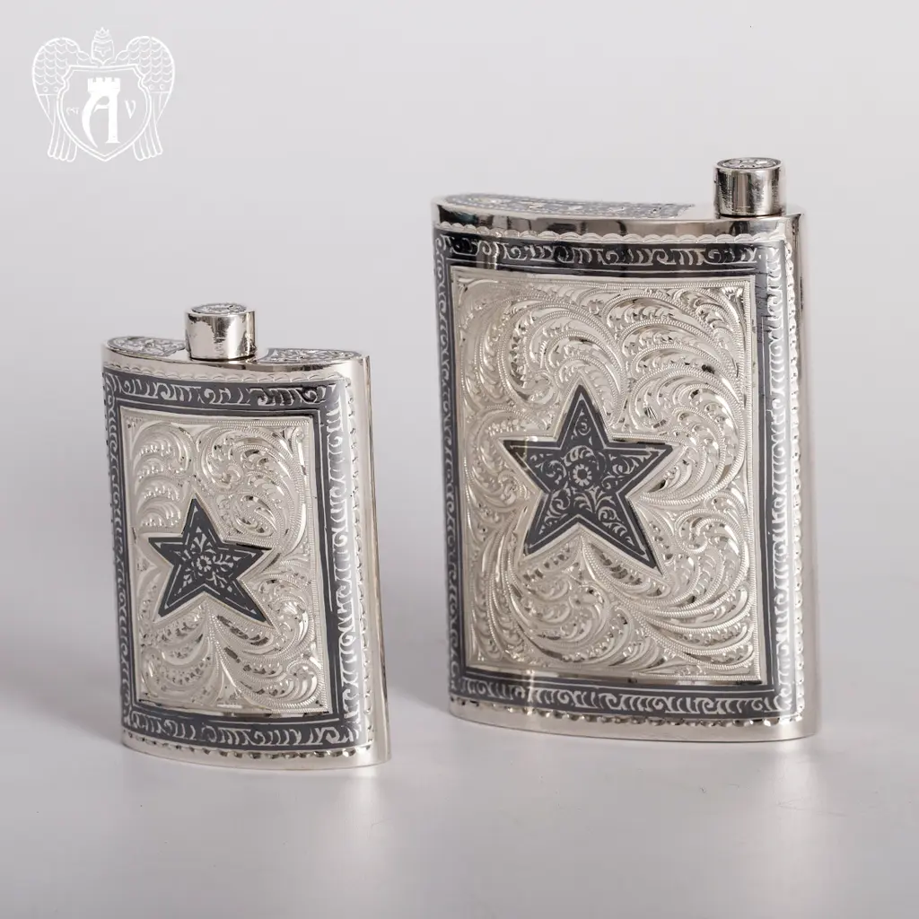 Серебряная фляжка  «Звезда» малая - фото 2