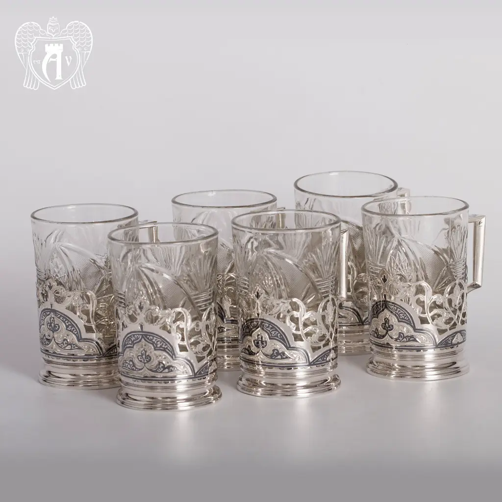 Набор подстаканников из  серебра «Гармония» - фото 3