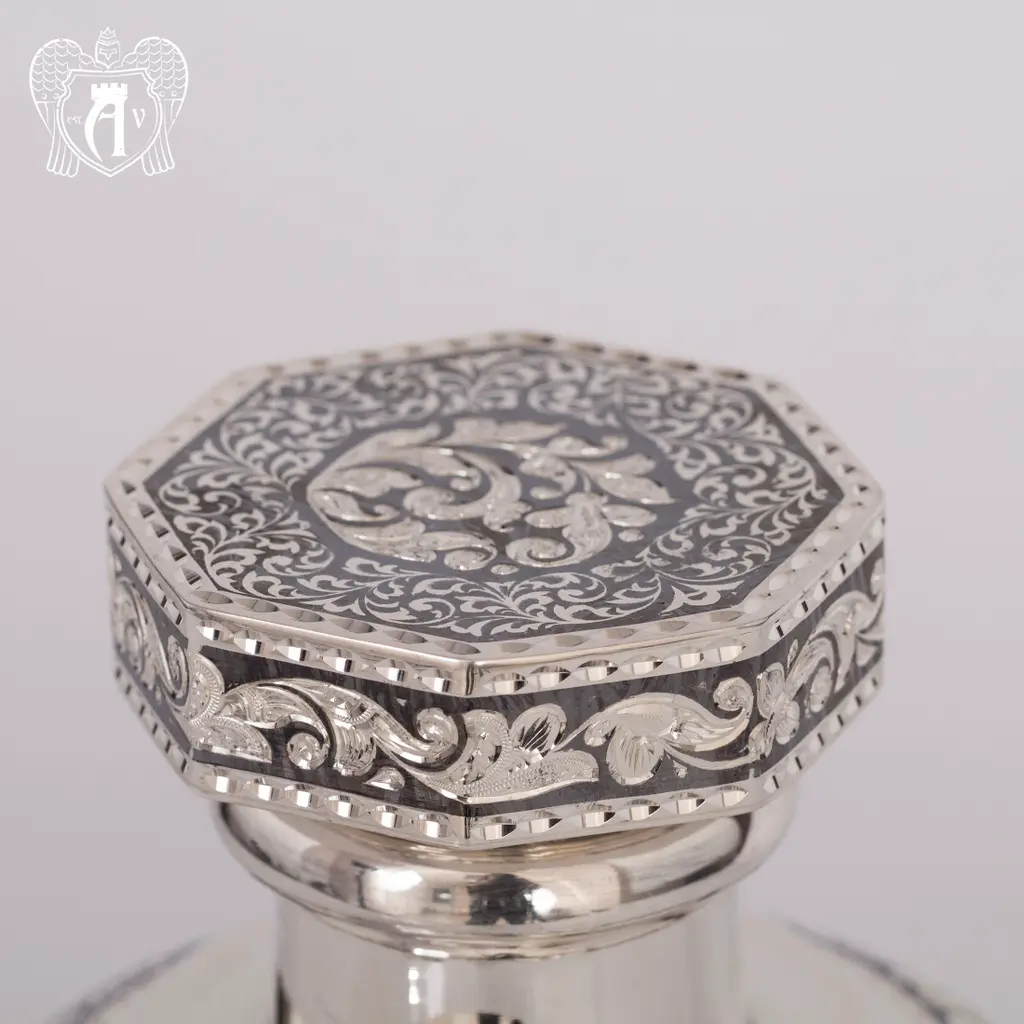 Штоф (графин) из серебра для виски «Кальвадос» - фото 5