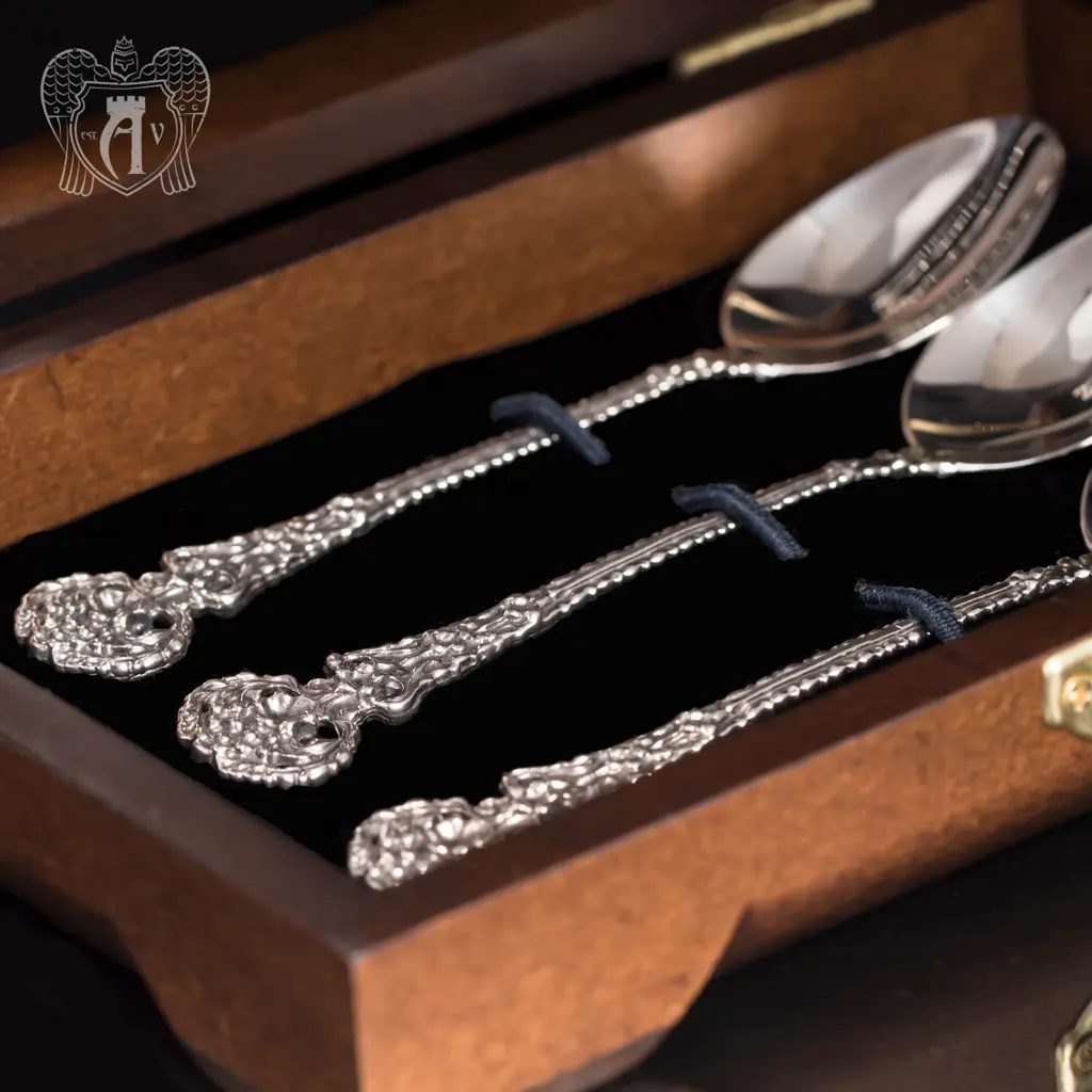 Кубачинские чайные ложки ручной работы «Ажурная» комплект 6 шт - фото 2