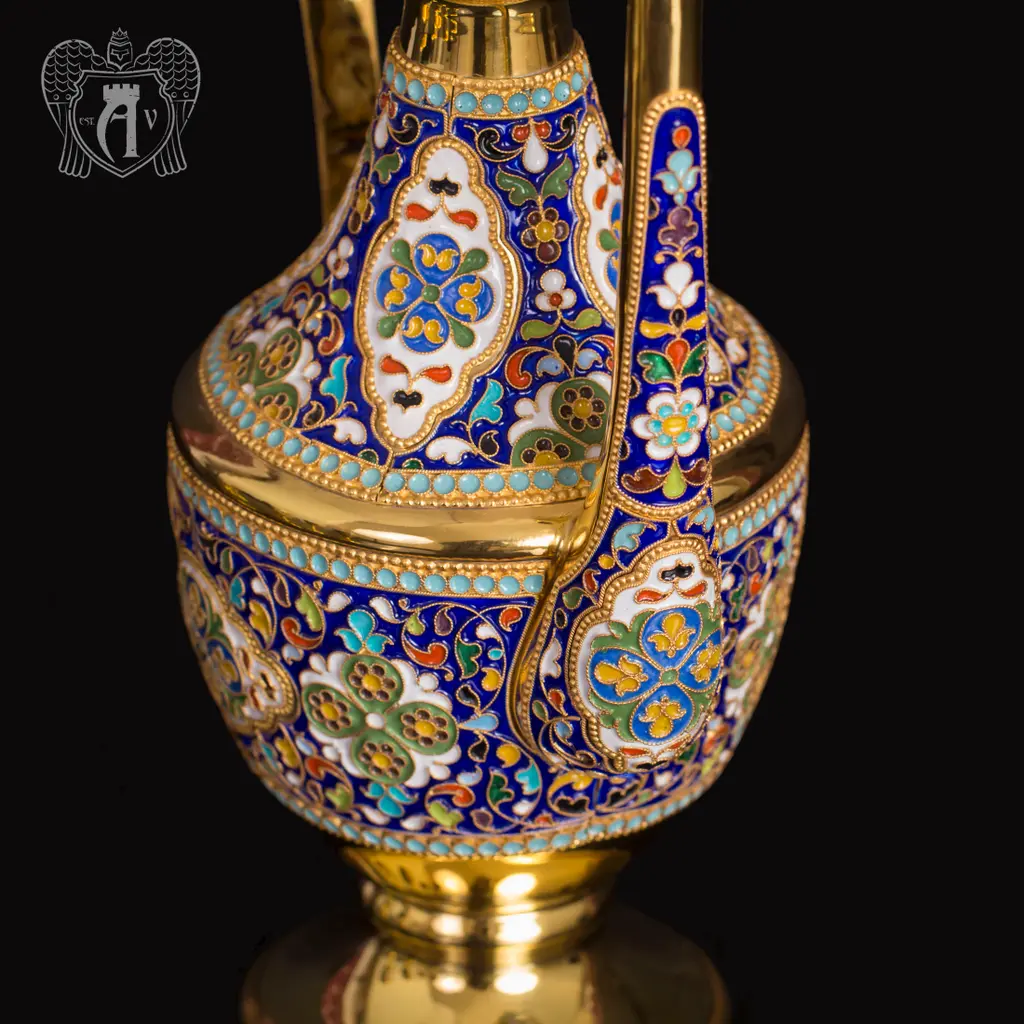 Кувшин из серебра для коньяка с эмалью «Сильмариллион» - фото 4