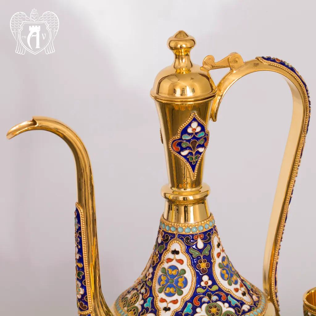 Кувшин из серебра для коньяка с эмалью «Сильмариллион» - фото 6