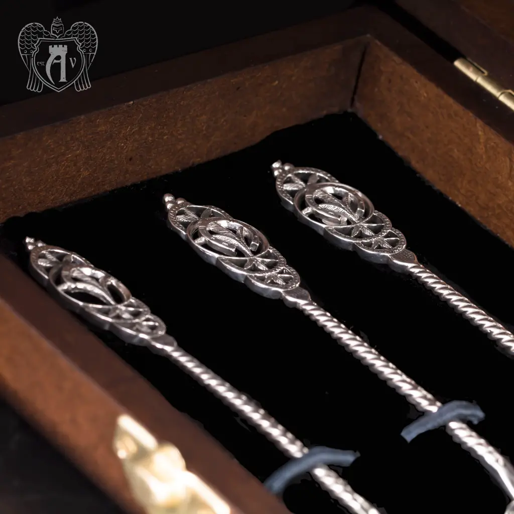 Кубачинские чайные ложки ручной работы «Готика» комплект 6 шт - фото 3