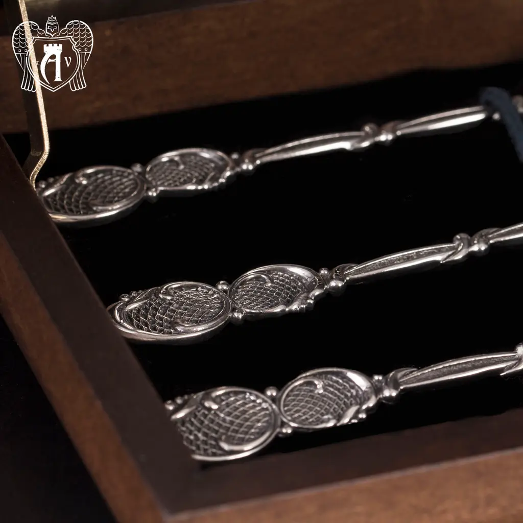 Кубачинские чайные ложки ручной работы «Милена» комплект 6 шт - фото 4