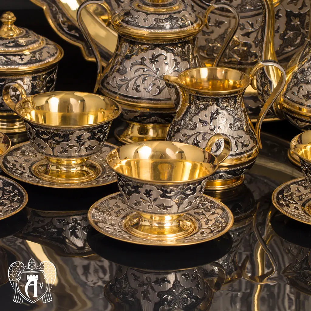 Серебряный сервиз чайный «Ампир» - фото 5