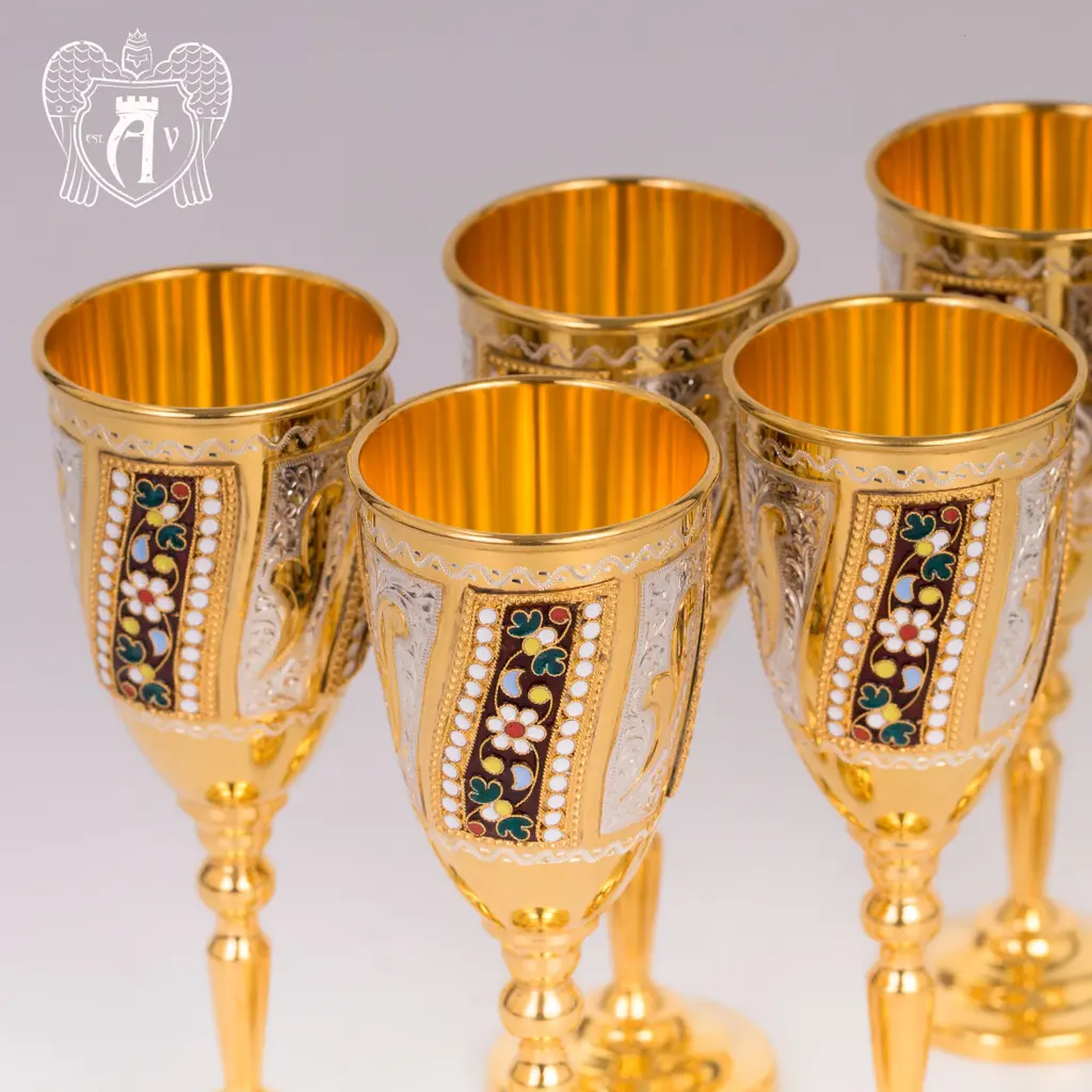 Винный сервиз из серебра с позолотой и эмалью «Борджиа» - фото 4