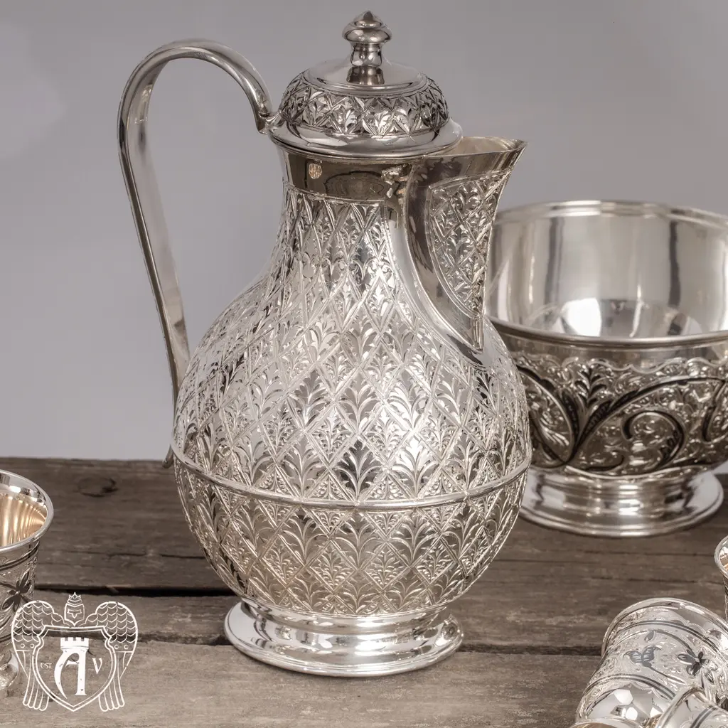 Серебряный кувшин маленький «Княжеский» без черни 925 пробы - фото 2