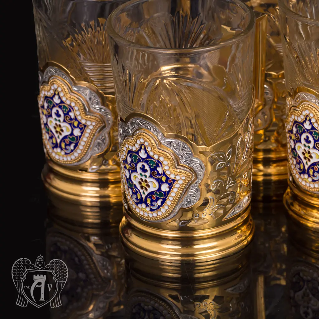 Набор подстаканников из  серебра «Виконт» - фото 3