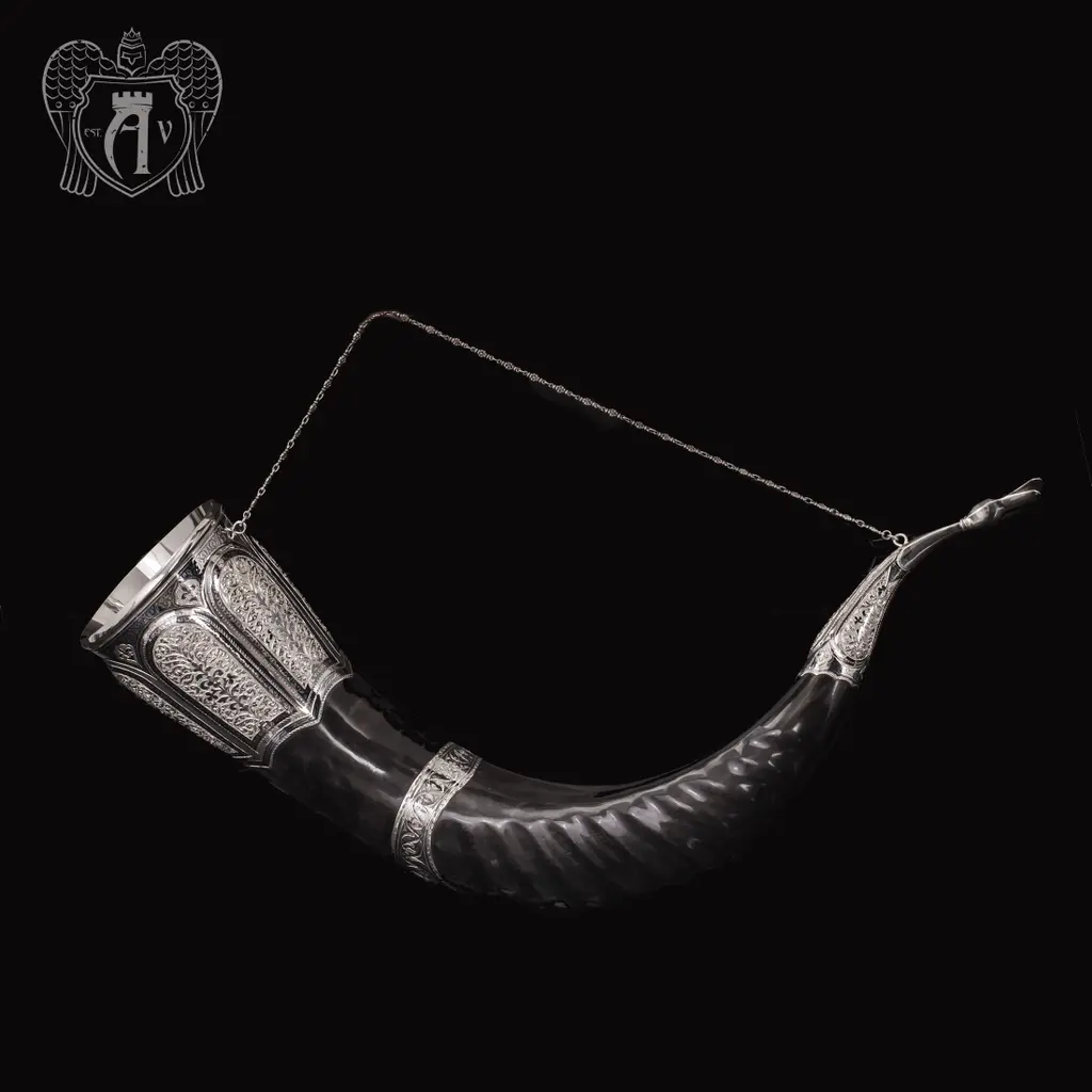 Большой рог для вина серебряный «Кунак» - фото 2