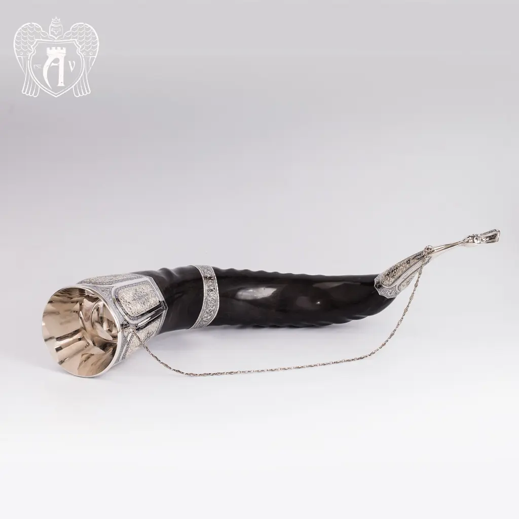 Большой рог для вина серебряный «Кунак» - фото 3