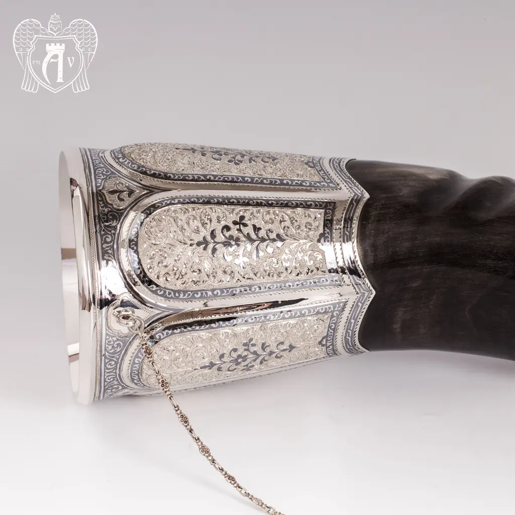 Большой рог для вина серебряный «Кунак» - фото 4