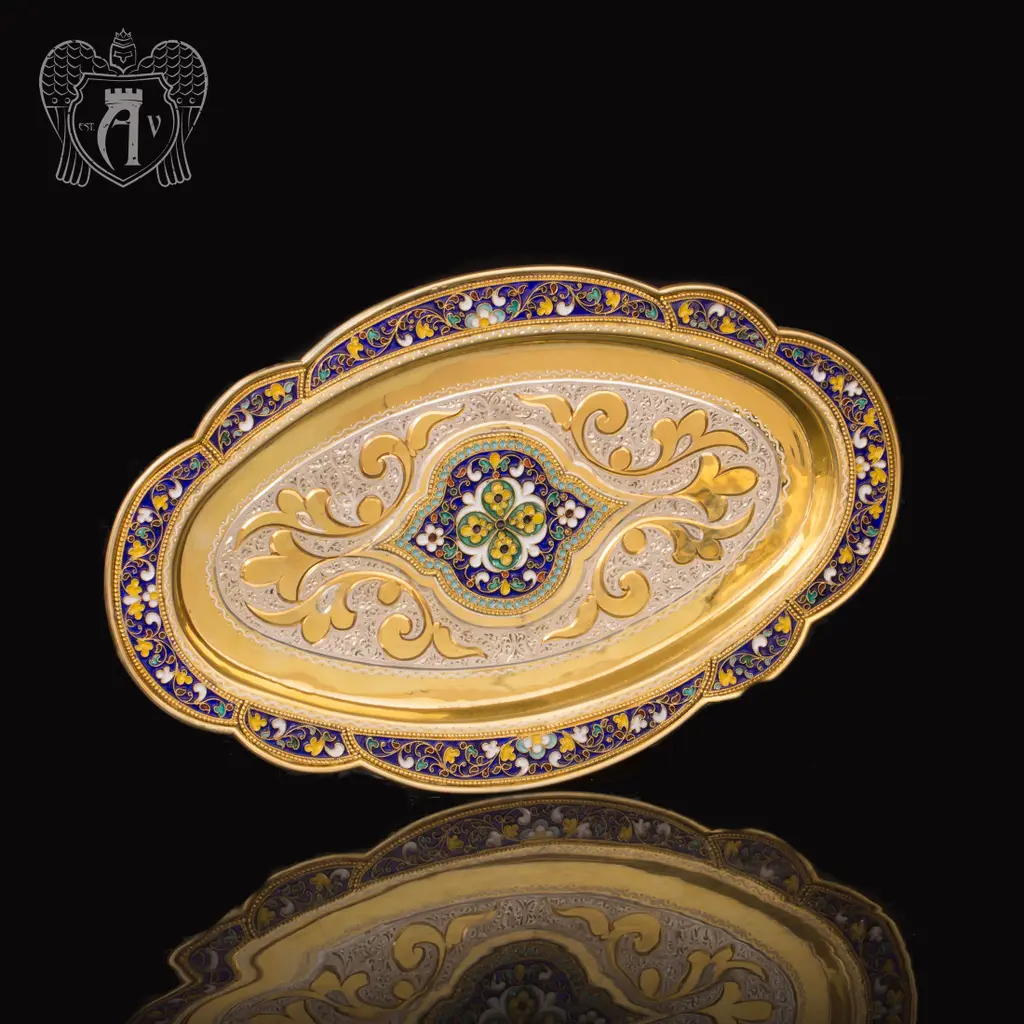 Столовый сервиз из серебра «Императрица» с золочением и горячей эмалью - фото 2