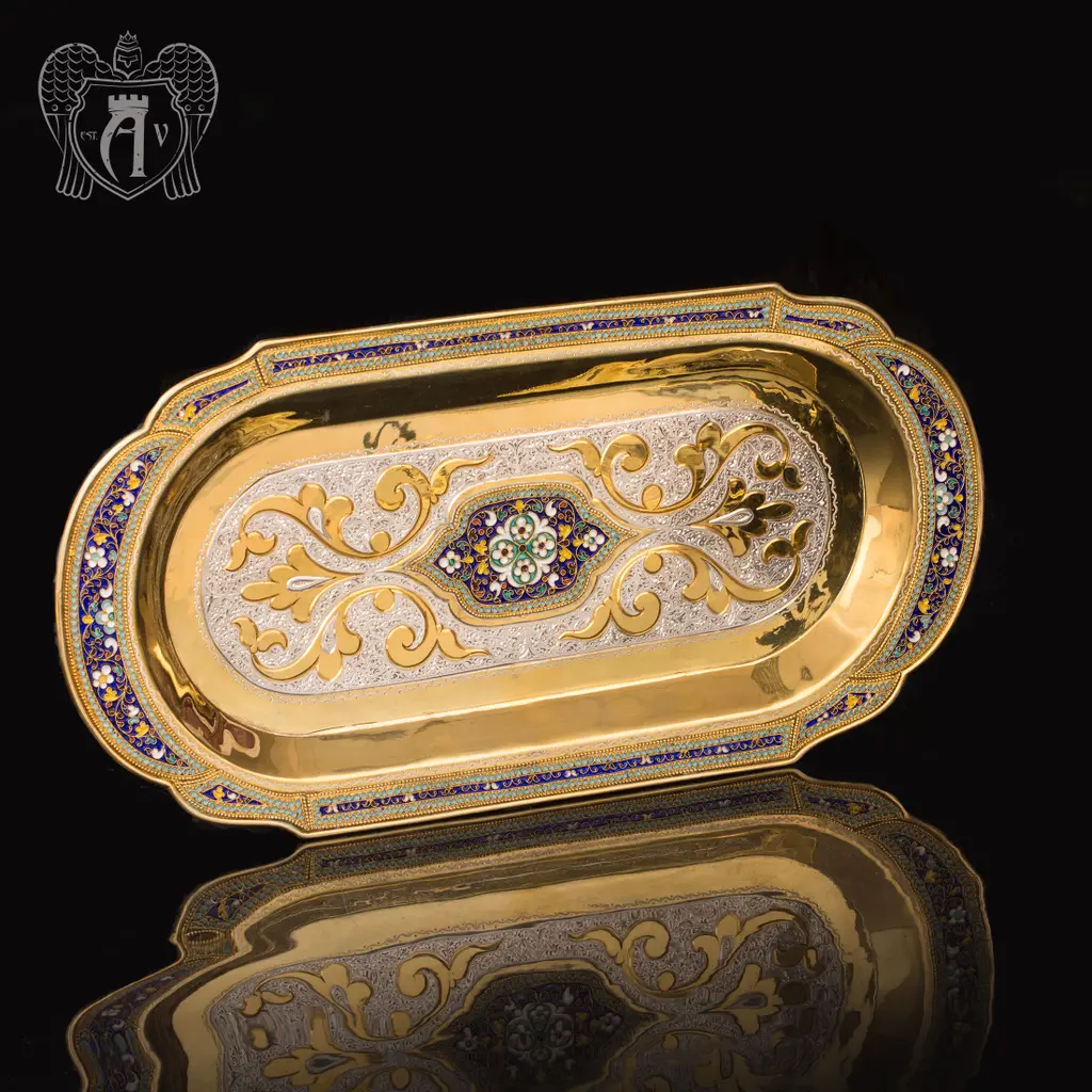 Столовый сервиз из серебра «Императрица» с золочением и горячей эмалью - фото 3