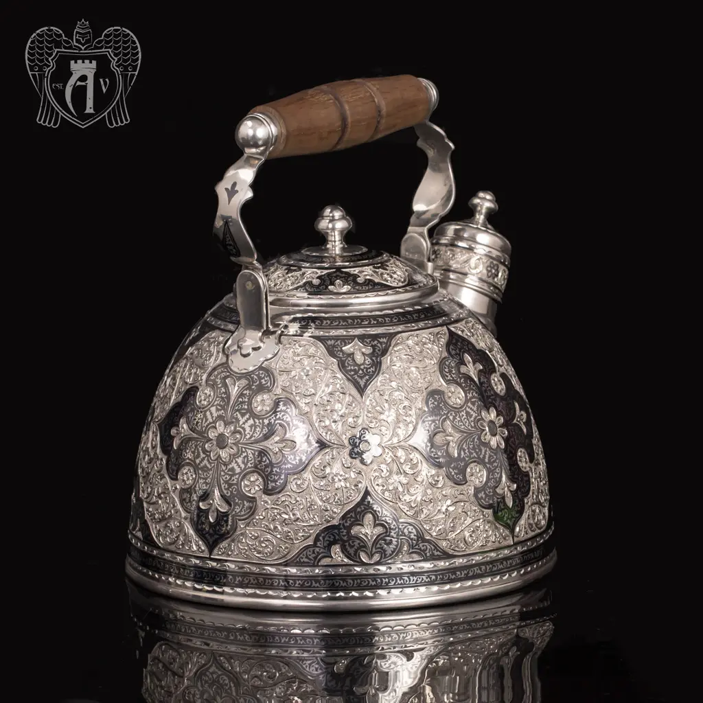 Серебряный чайник для кипячения «Флоранж» - фото 3