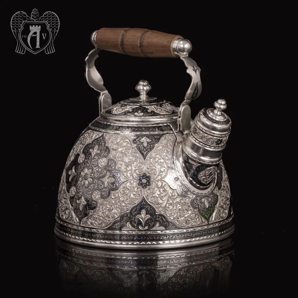 Серебряный чайник для кипячения «Флоранж» - фото 4