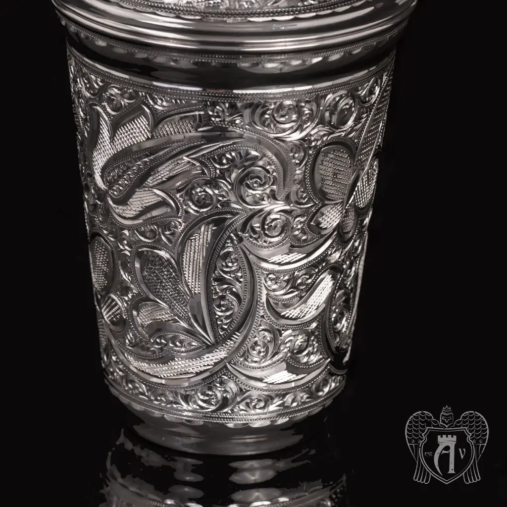 Серебряный стакан «Хрустальный звон» из чистого серебра 999 пробы - фото 2