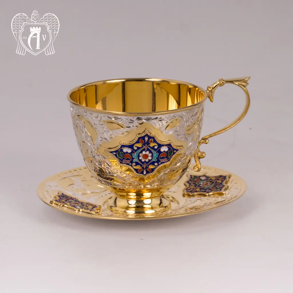 Чайные пары набор «Ричмонд» с эмалью 6  шт - фото 2