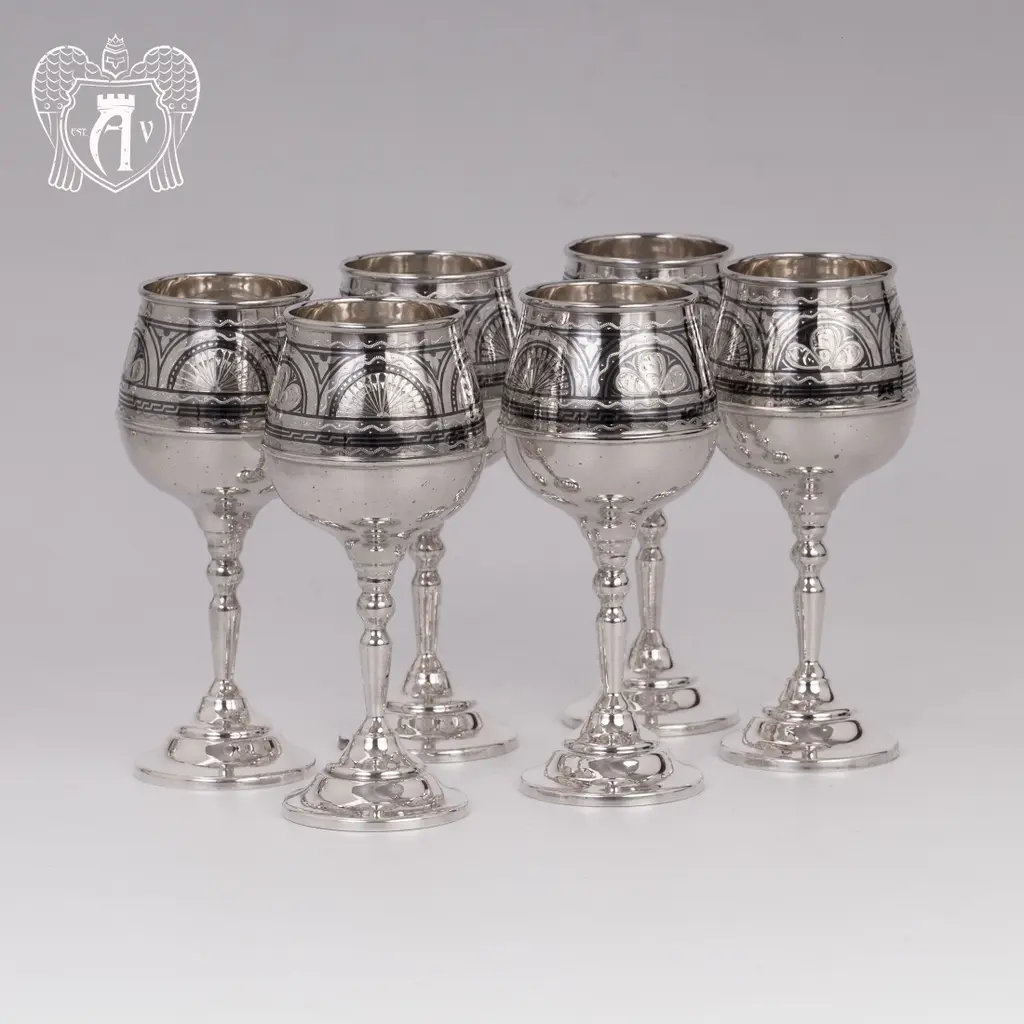 Набор бокалов из серебра «Верона 2» 6 шт - фото 3