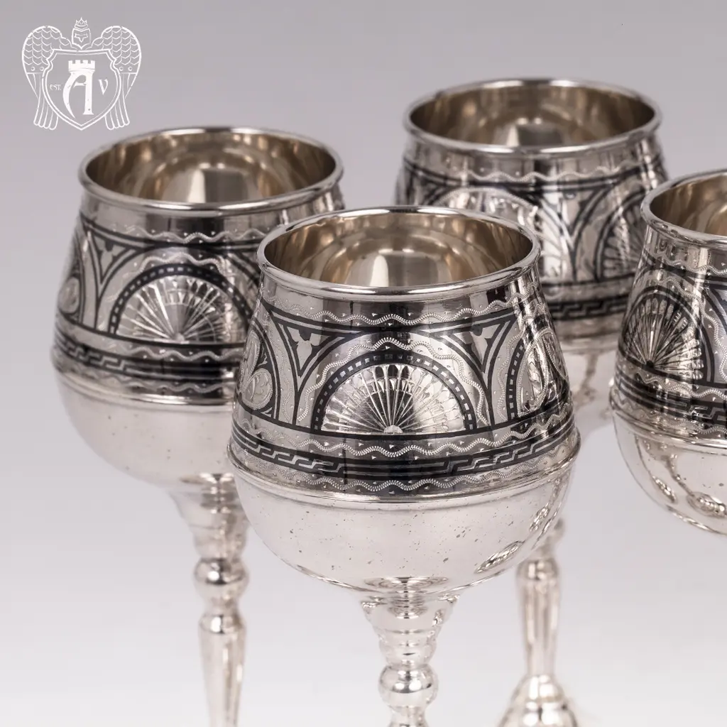 Набор бокалов из серебра «Верона 2» 6 шт - фото 4