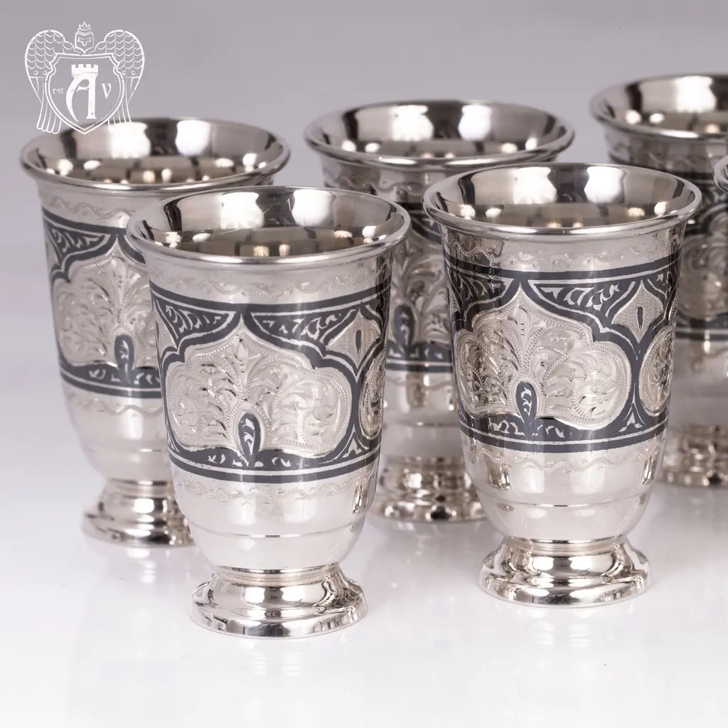 Набор серебряных стопок «Аллегро»  6 шт - фото 2