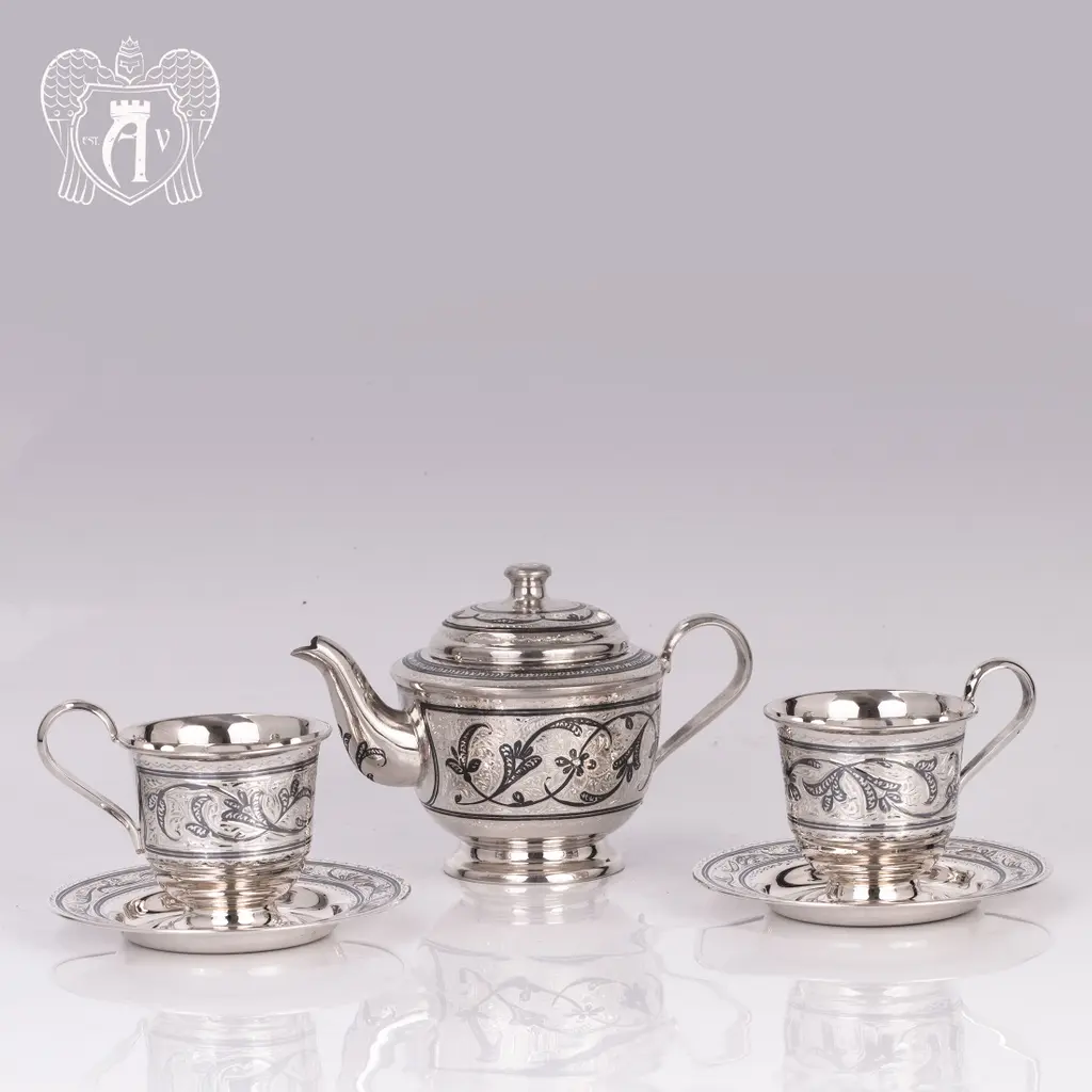 Набор чайный серебряный «Лоза» - фото 2