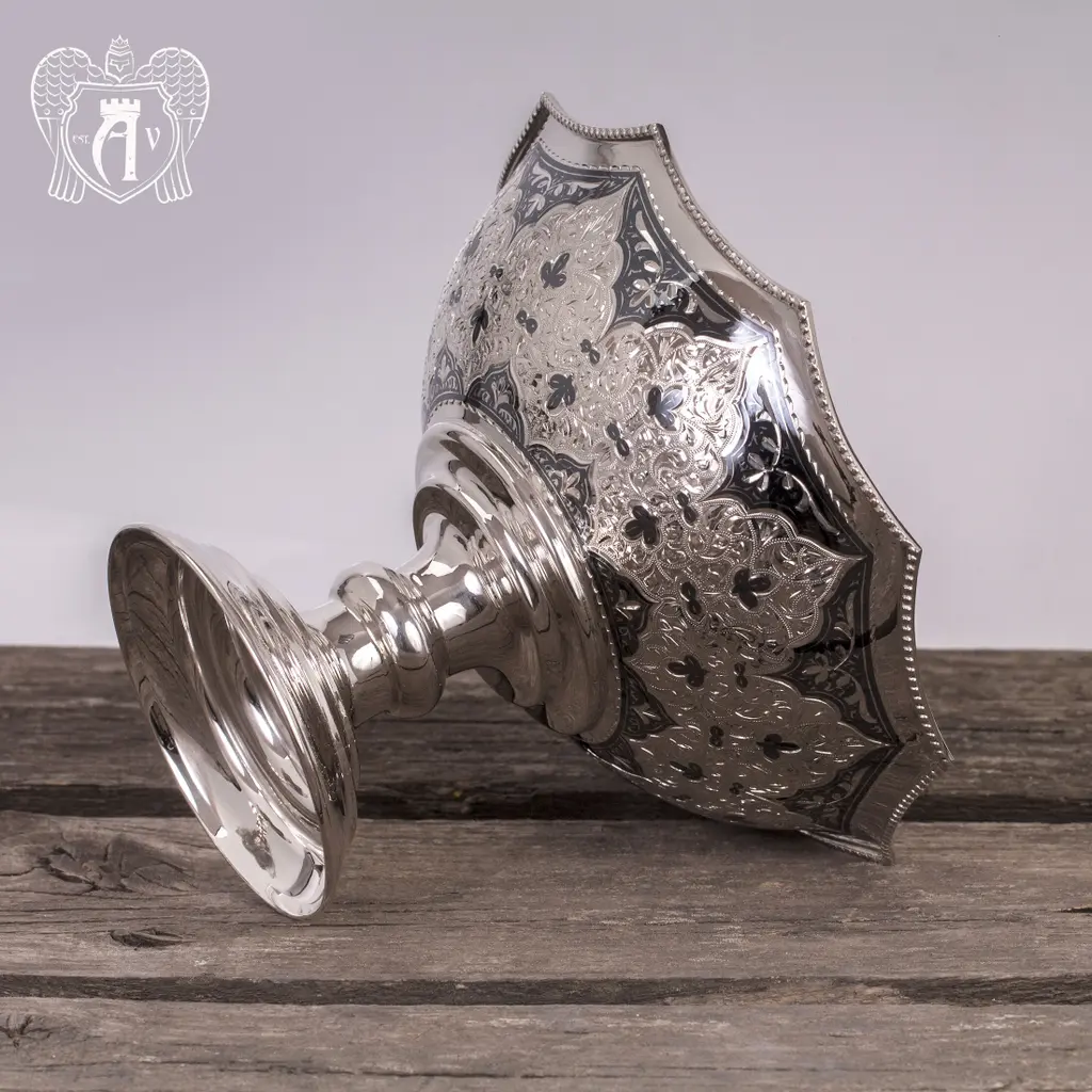 Серебряная фруктовница «Камелия» - фото 3