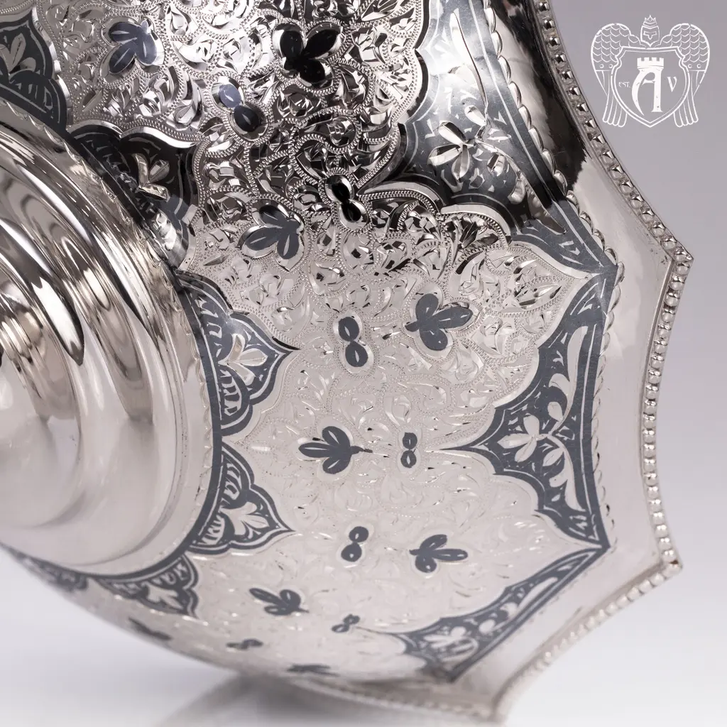 Серебряная фруктовница «Камелия» - фото 5