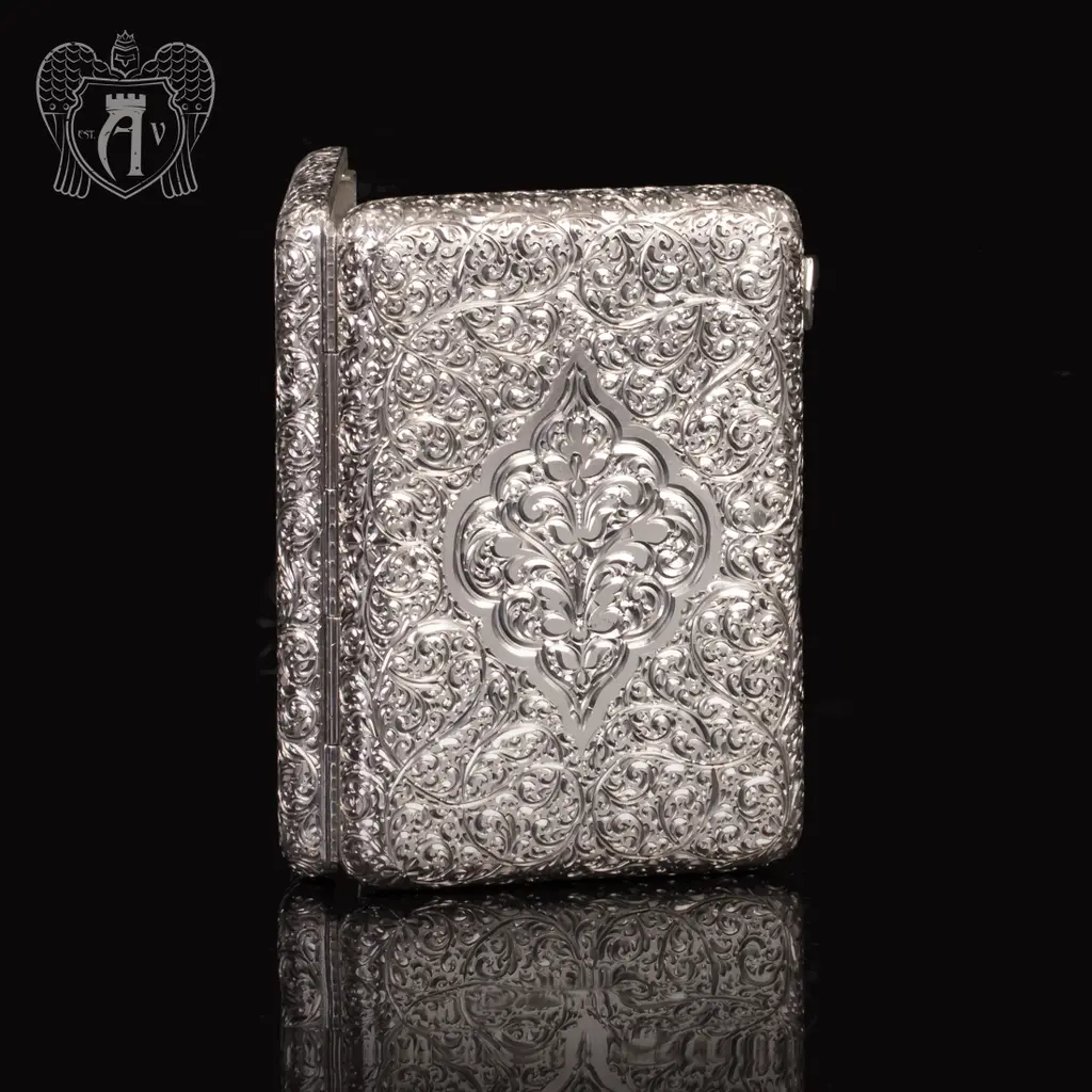Портсигар из серебра «Вязь» - фото 2
