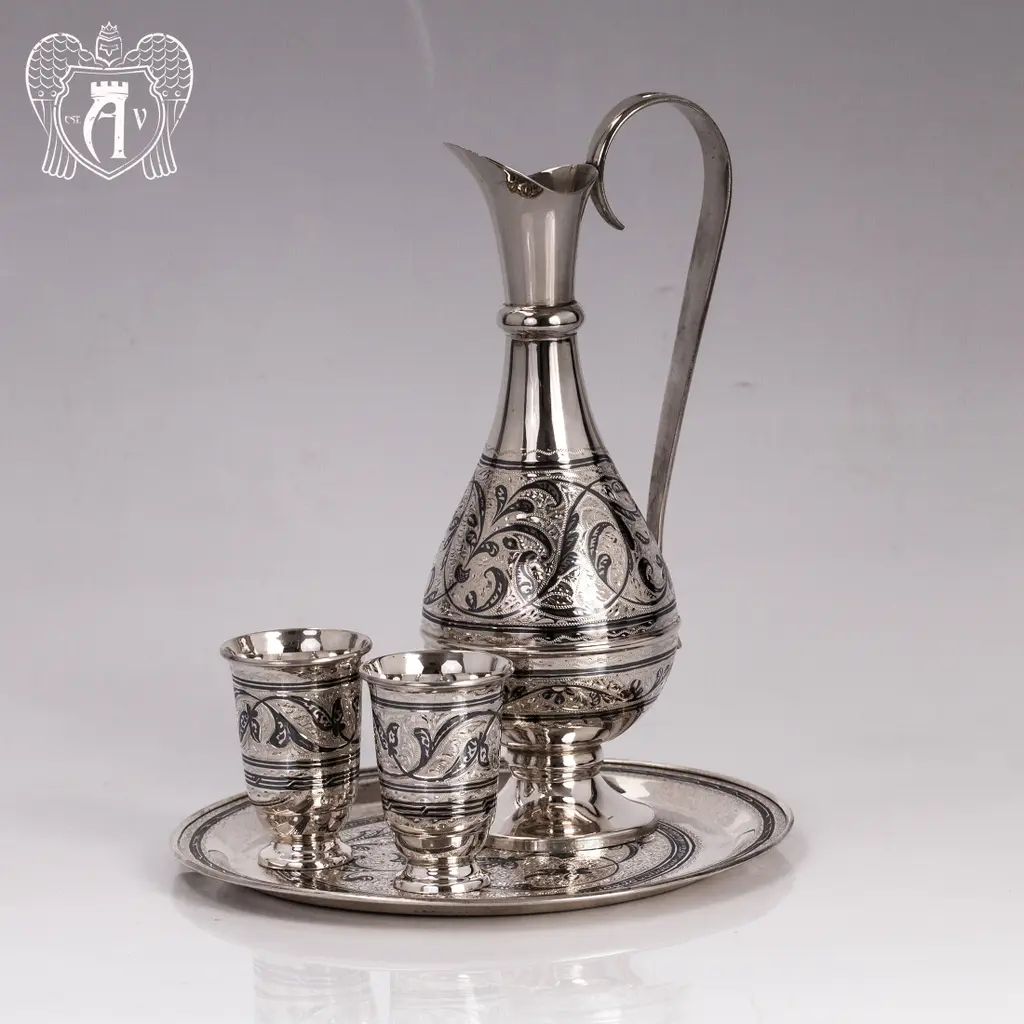 Водочный сервиз серебряный «Галант» - фото 4