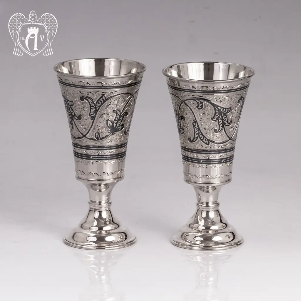 Набор  стаканов из серебра  «Краса Востока» - фото 3