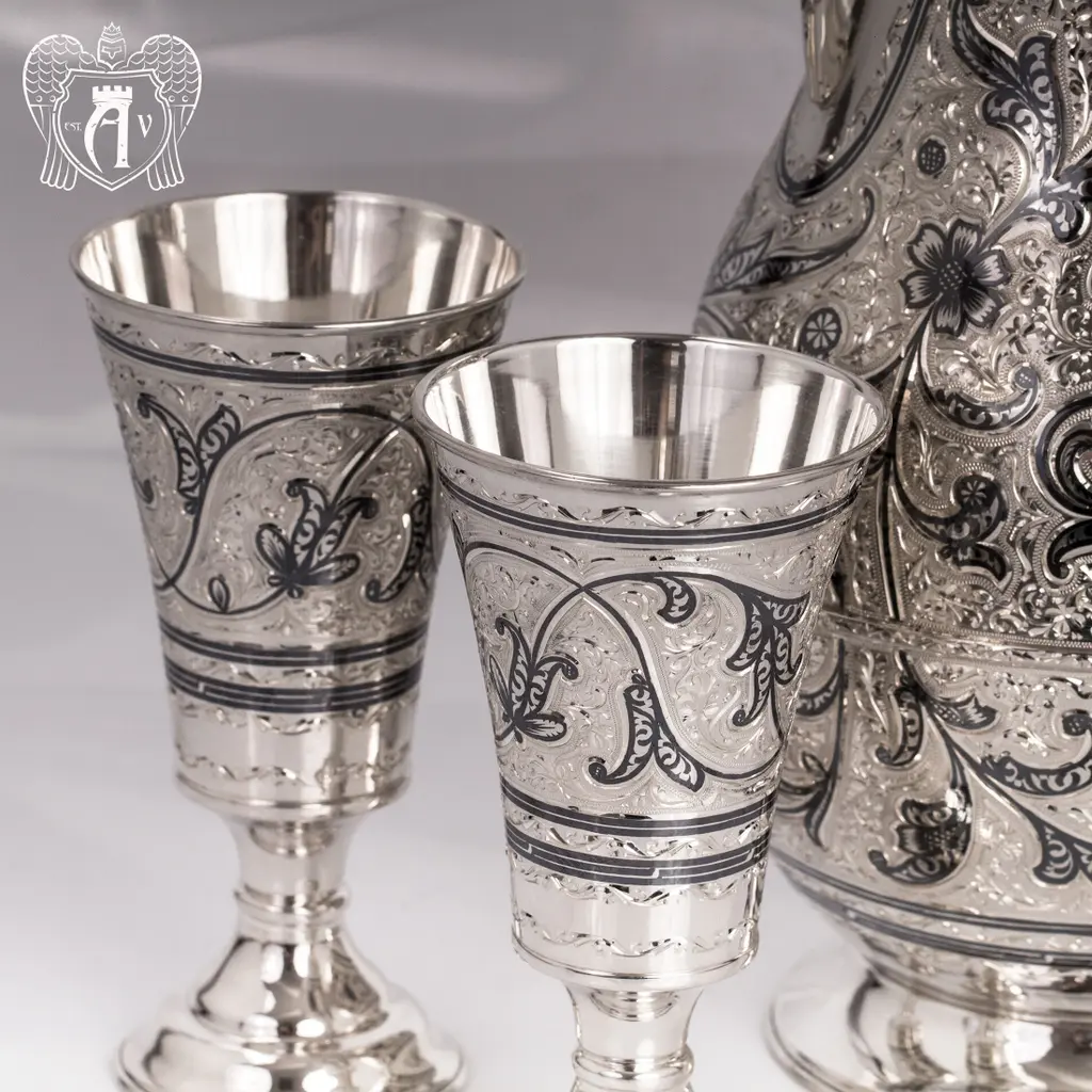 Набор  стаканов из серебра  «Краса Востока» - фото 4