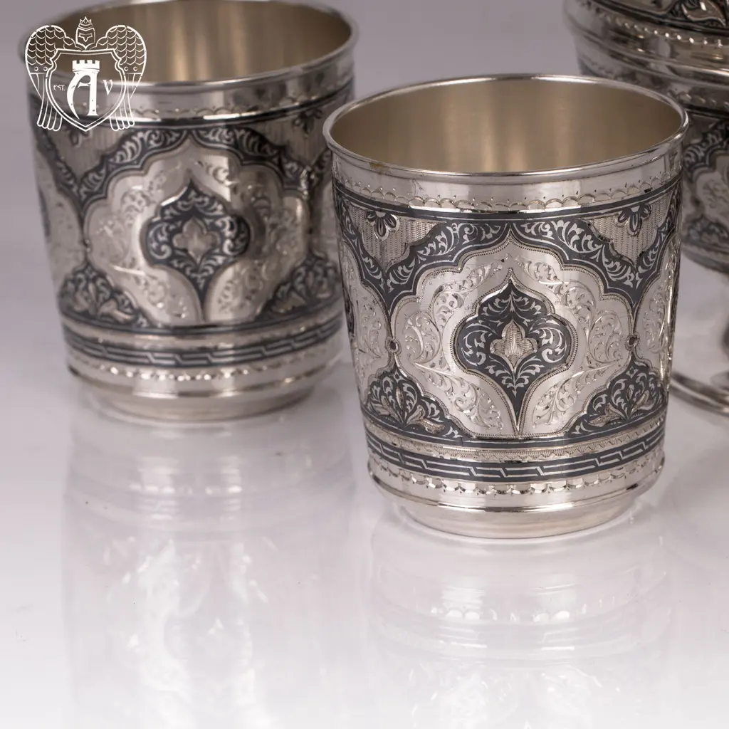 Стаканы из серебра «Витязь» набор - фото 5