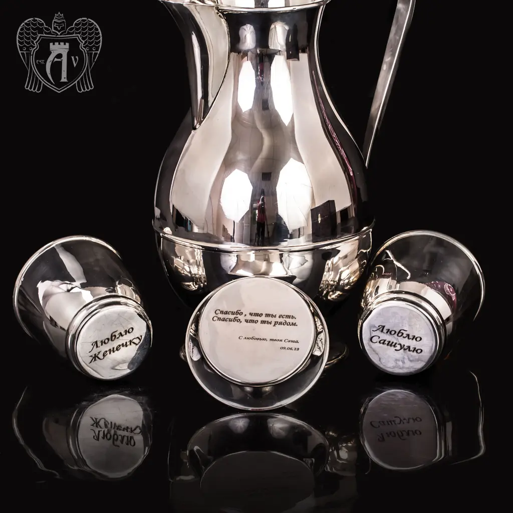 Набор для воды из серебра 925 пробы«Греджио» - фото 5