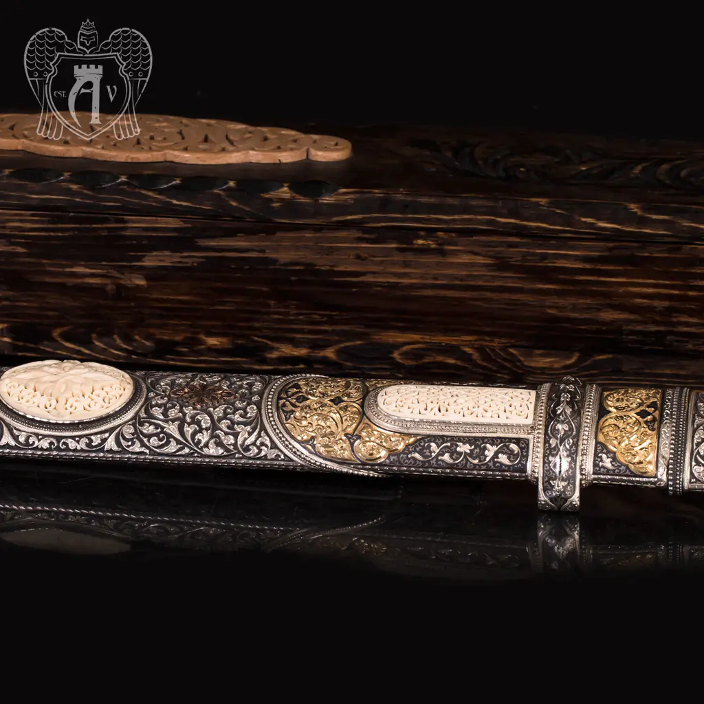 Эксклюзивный кинжал и серебра ручной работы «Тор» - фото 4