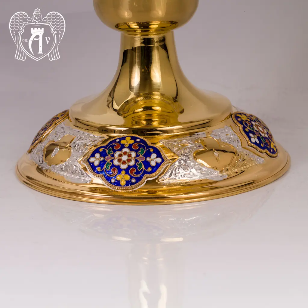 Фруктовница серебряная «Кассиопея» с золочением - фото 4