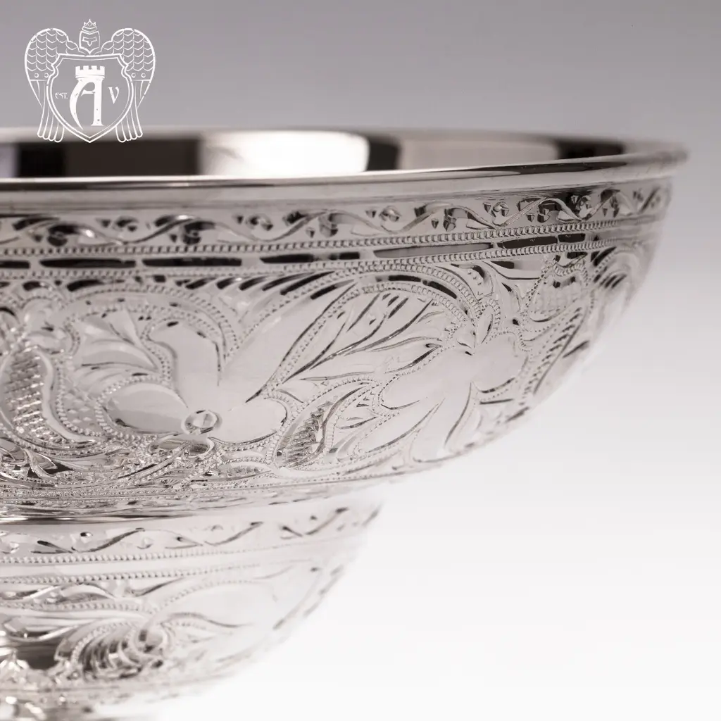 Конфетница из чистого серебра 999 пробы для фруктов и сладостей «Мелани 2» - фото 2