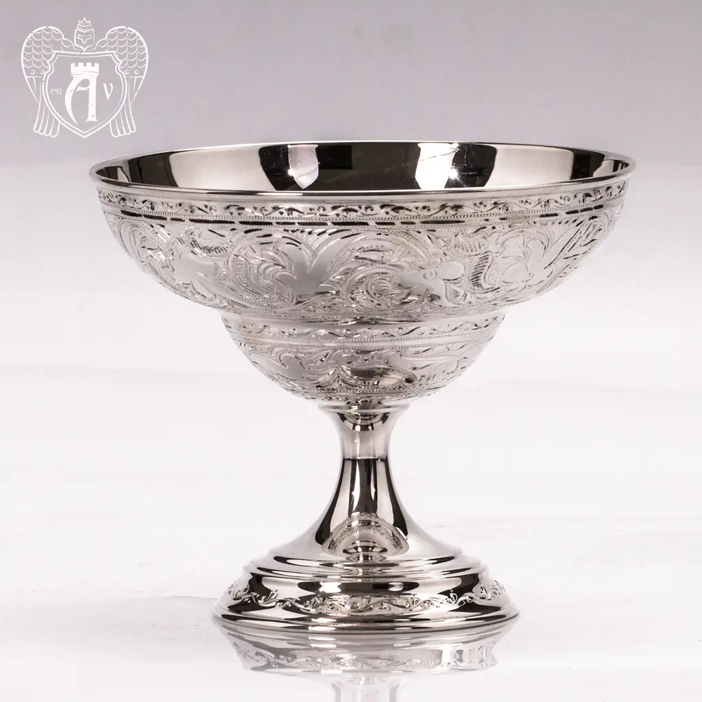 Конфетница из чистого серебра 999 пробы для фруктов и сладостей «Мелани 2» - фото 3