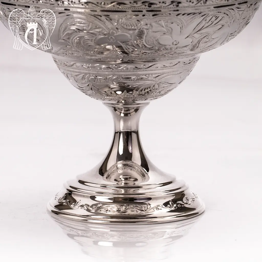 Конфетница из чистого серебра 999 пробы для фруктов и сладостей «Мелани 2» - фото 4