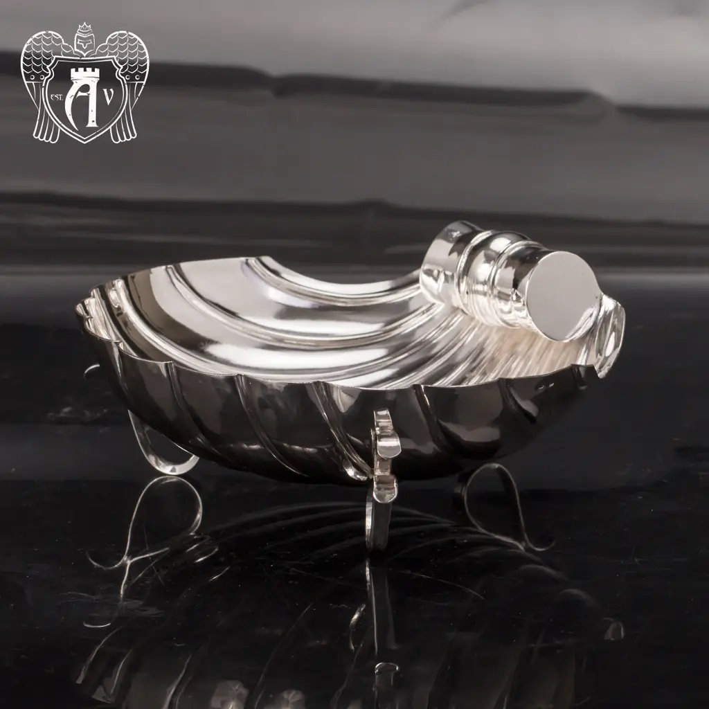 Серебряная конфетница/икорница «Ракушка» - фото 2