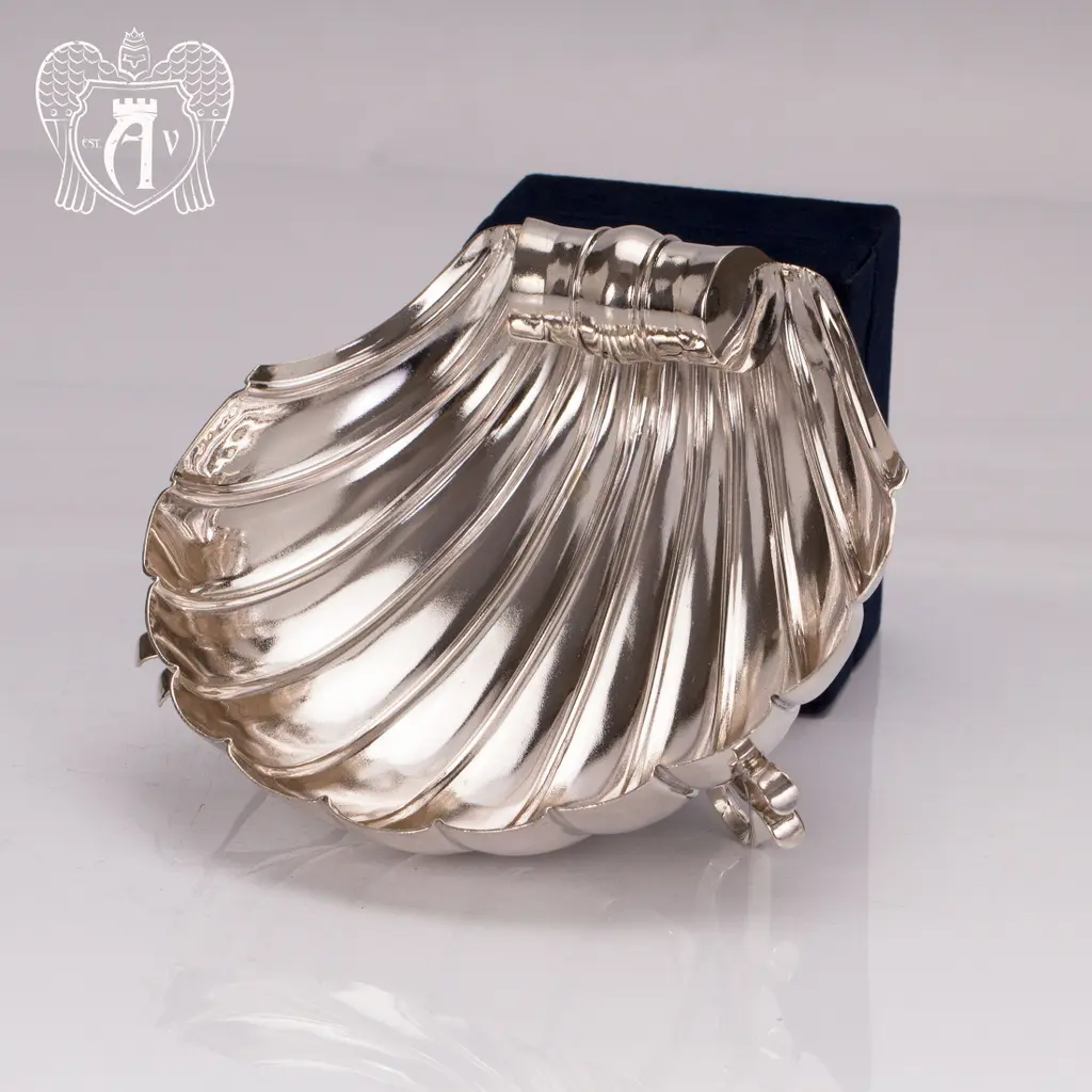 Серебряная конфетница/икорница «Ракушка» - фото 3