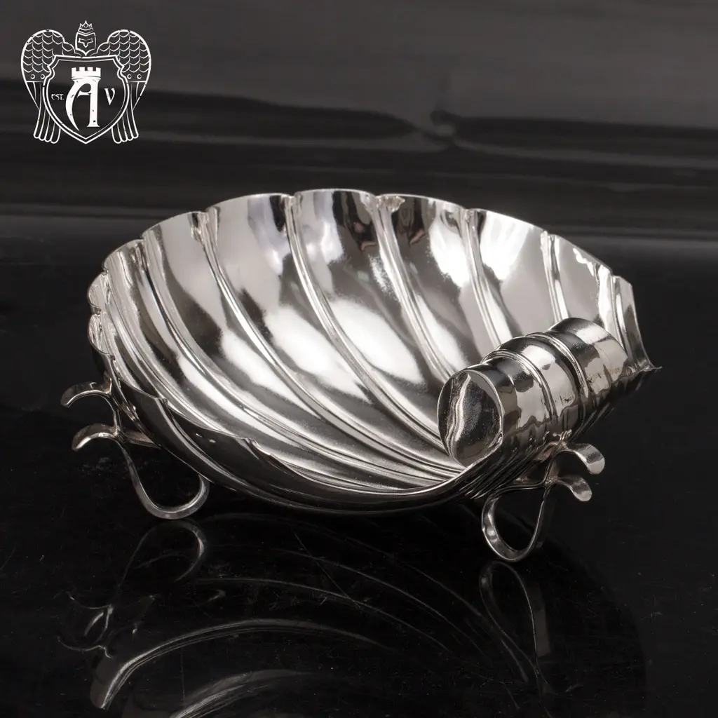 Серебряная конфетница/икорница «Ракушка» - фото 4