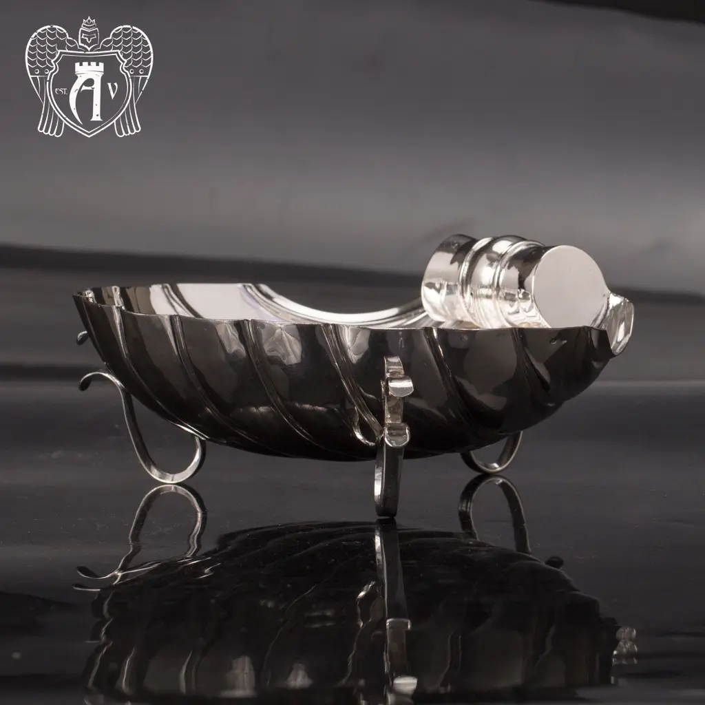 Серебряная конфетница/икорница «Ракушка» - фото 5