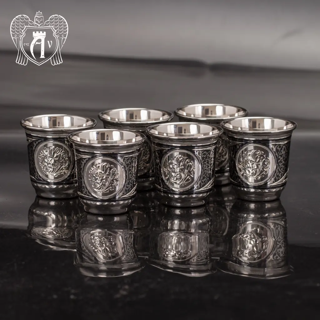 Стопки серебряные «Гелиос» набор 6 шт - фото 3