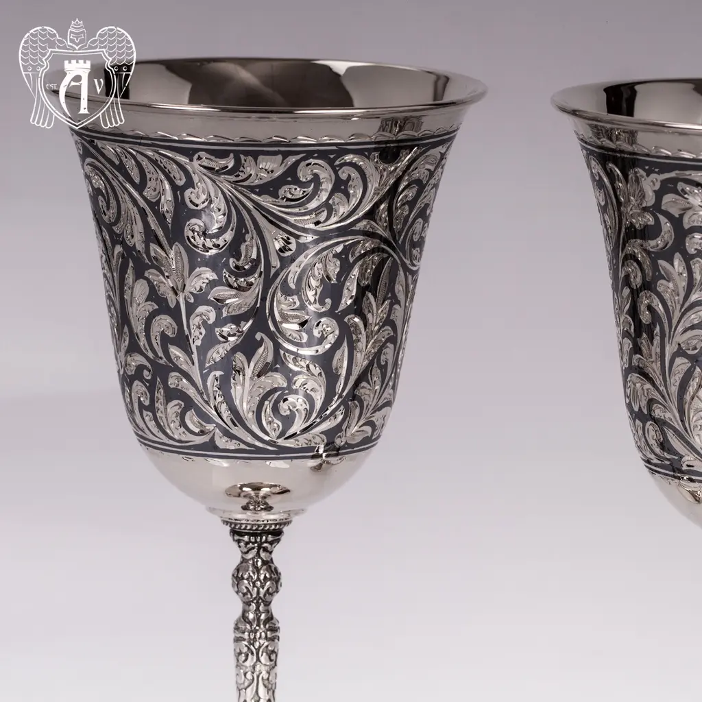 Набор бокалов из серебра «Клио» 4 шт - фото 5