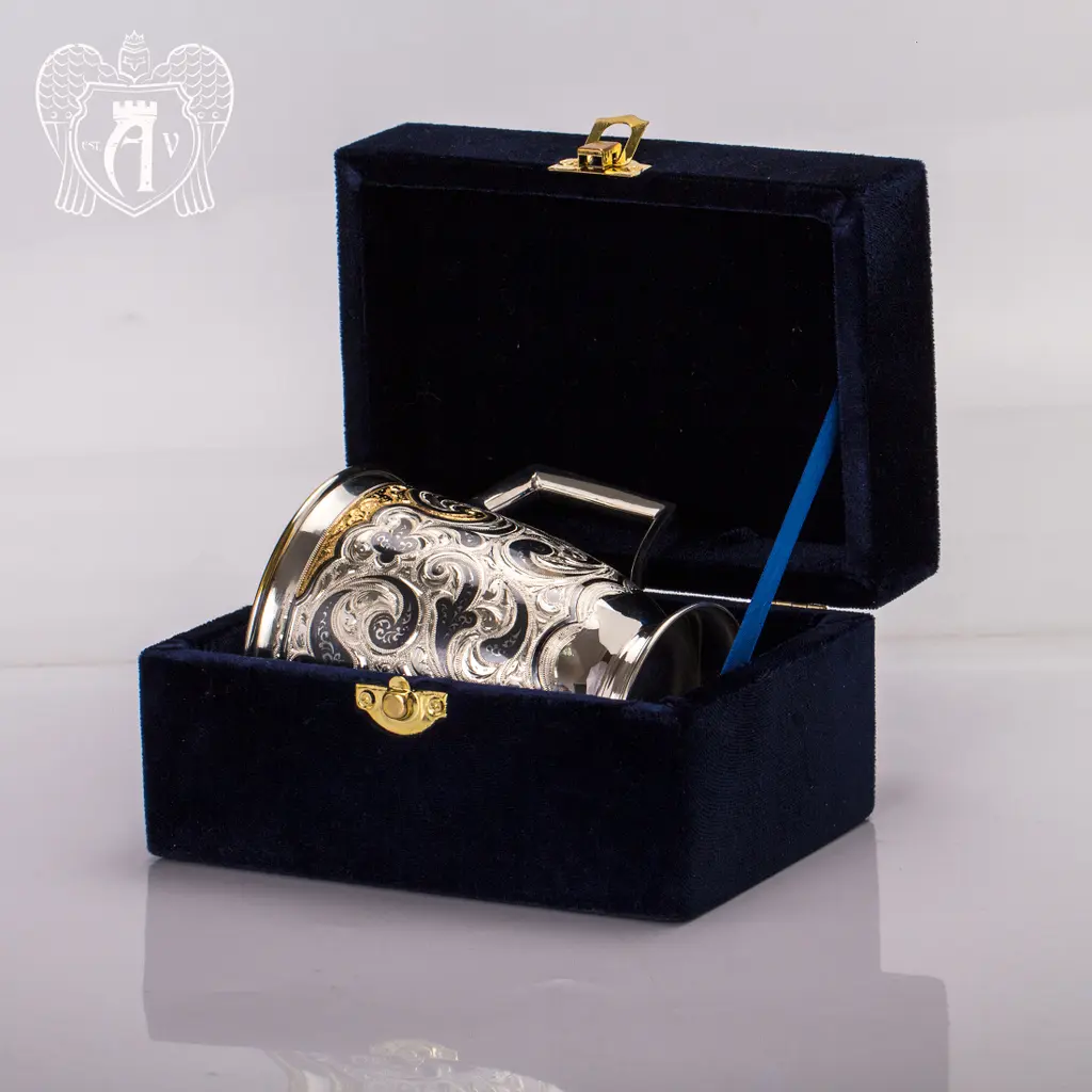 Кружка из серебра «Феникс» с золочением - фото 3