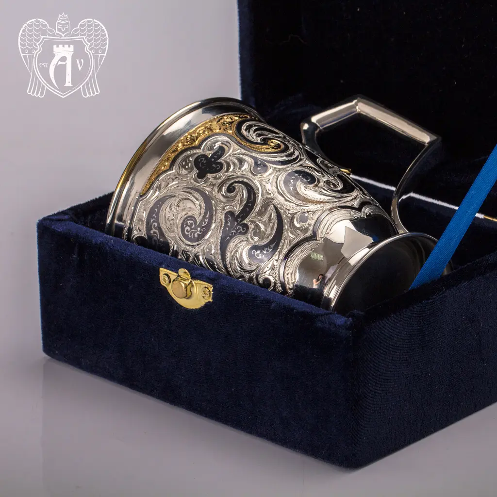 Кружка из серебра «Феникс» с золочением - фото 5