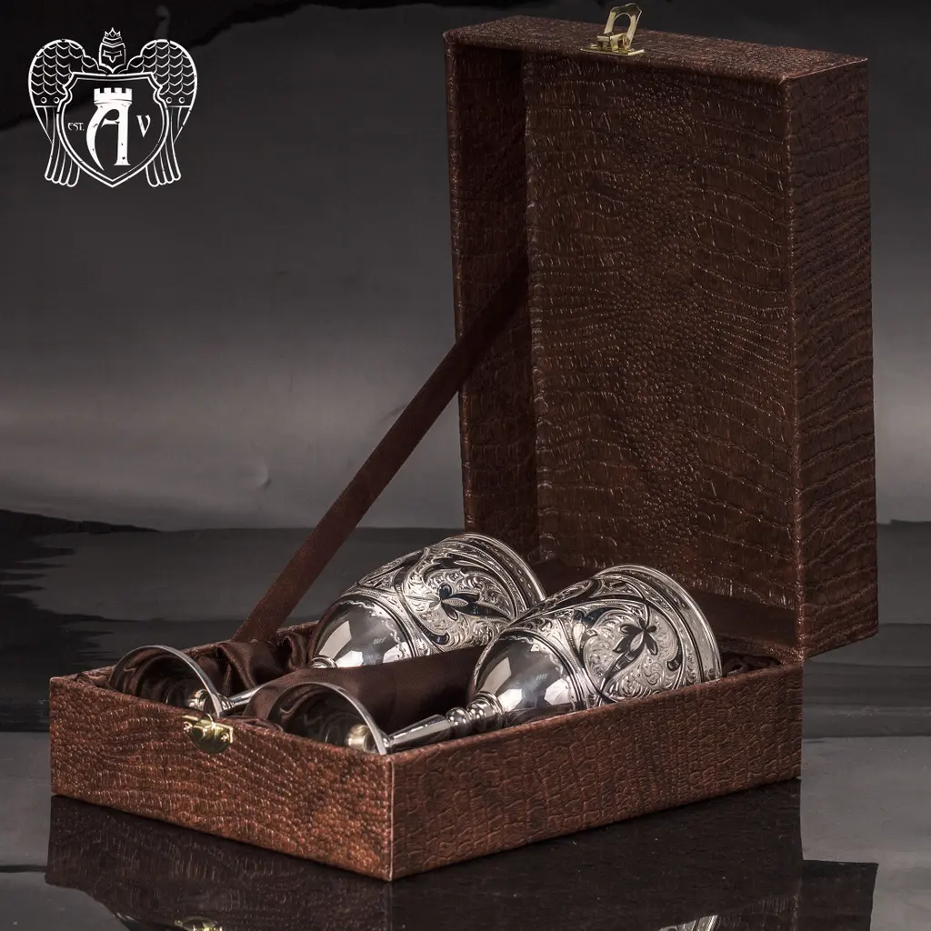 Серебряные бокалы на серебряную свадьбу «Юбилейные» 2 шт - фото 2