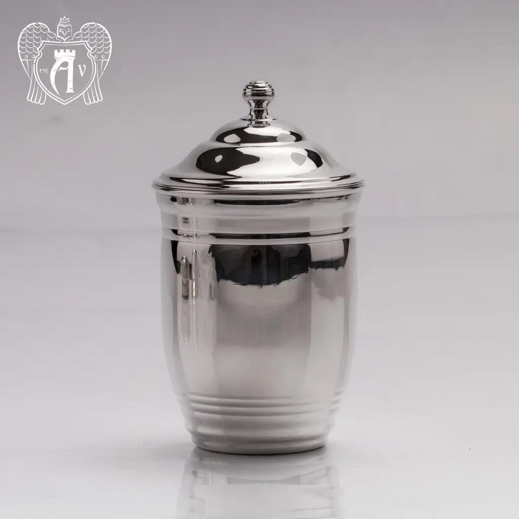 Большой стакан из чистого серебра »Родник» 999 пробы с крышкой - фото 5