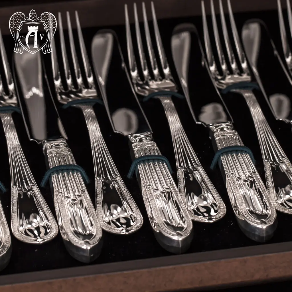 Серебряный набор на 12 персон «Элегант» 48 предметов - фото 3